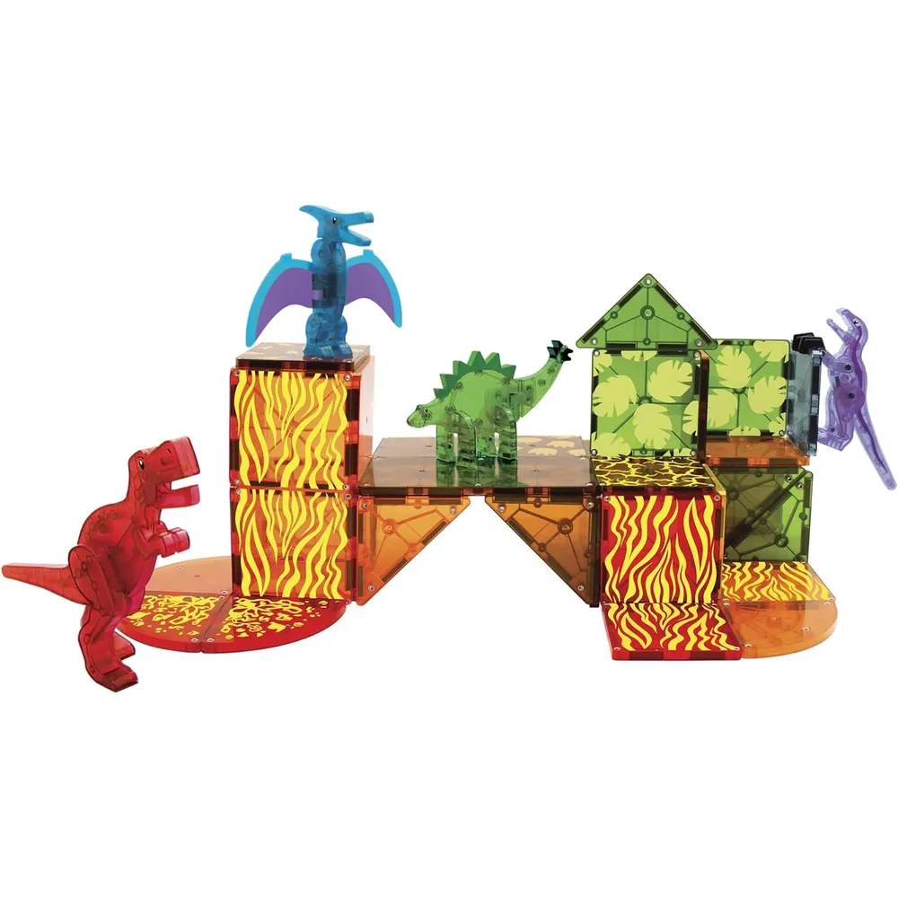 MAGNA-TILES - Mundo dinosaurio 40-piezas set de construcción magnético
