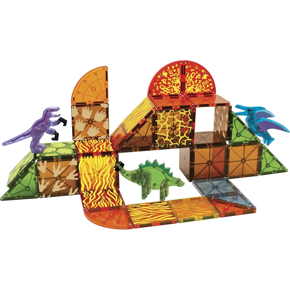 MAGNA-TILES - Mundo dinosaurio 40-piezas set de construcción magnético