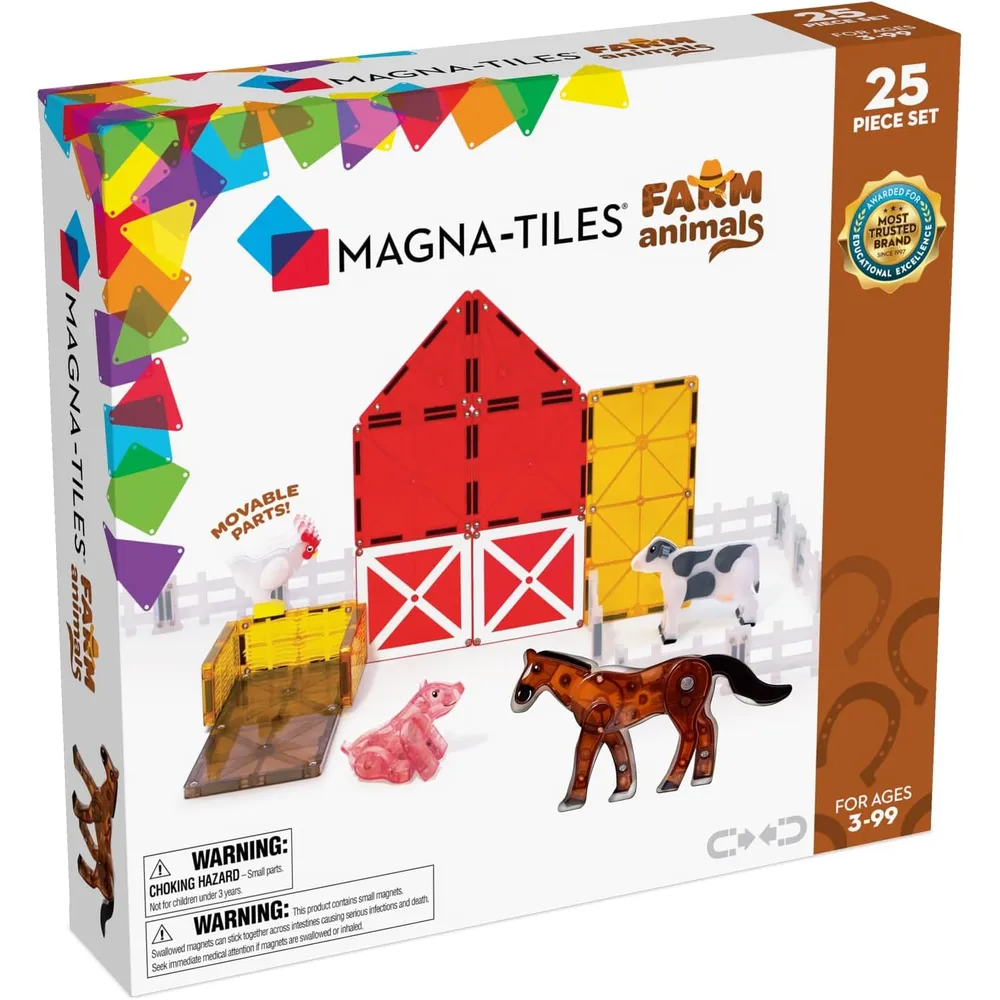 MAGNA-TILES - Granja animales 25-piezas set de construcción magnético