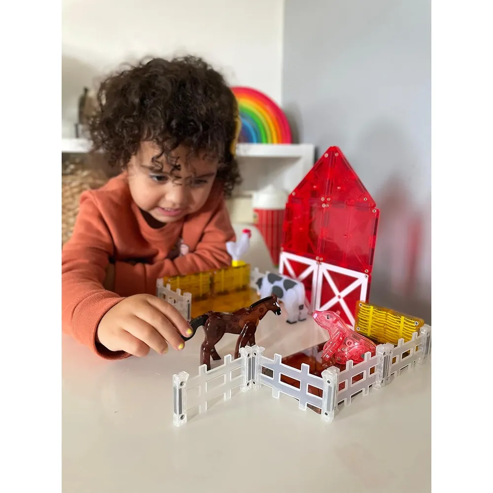 MAGNA-TILES - Granja animales 25-piezas set de construcción magnético