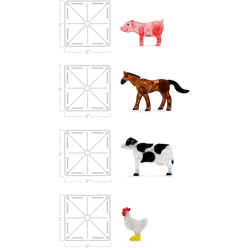 MAGNA-TILES - Granja animales 25-piezas set de construcción magnético