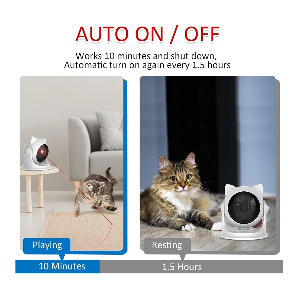 Juguetes Láser Automáticos para Gatos Saolife con Láser para Gatos de Interior / Gatito / Perros Juguete Láser para Gatos Automático | Plateado