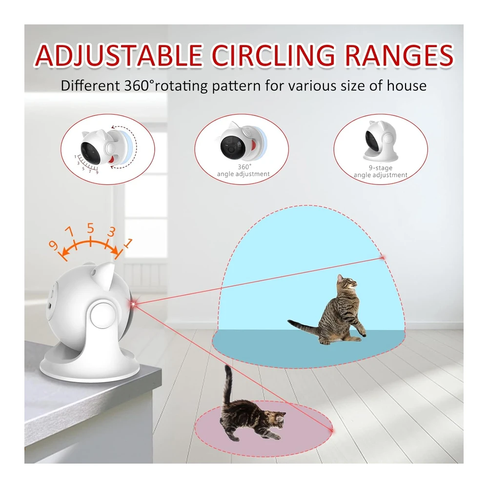 Juguetes Láser Automáticos para Gatos Saolife con Láser para Gatos de Interior / Gatito / Perros Juguete Láser para Gatos Automático | Plateado