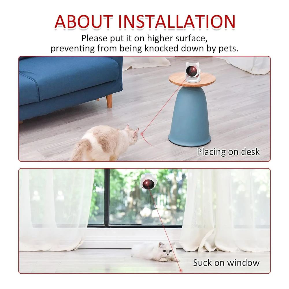 Juguetes Láser Automáticos para Gatos Saolife con Láser para Gatos de Interior / Gatito / Perros Juguete Láser para Gatos Automático | Plateado