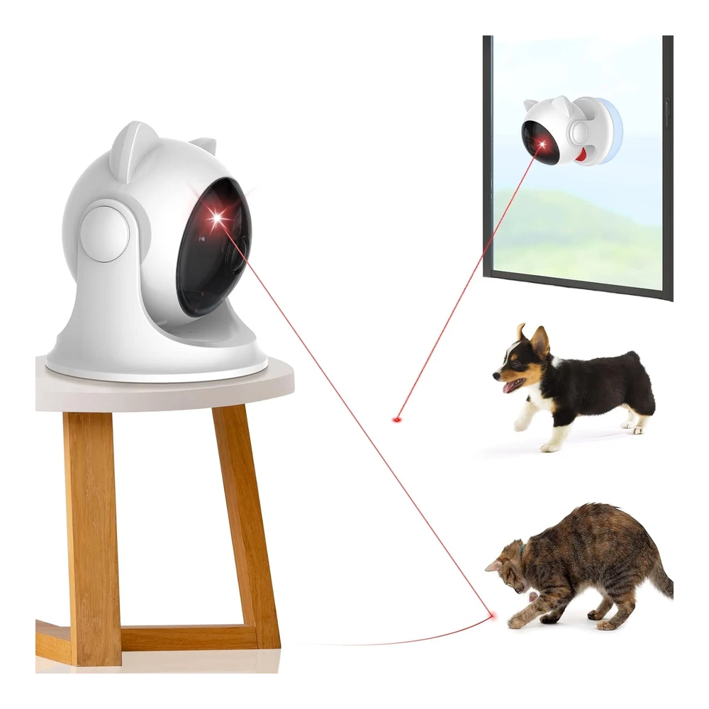 Juguetes Láser Automáticos para Gatos Saolife con Láser para Gatos de Interior / Gatito / Perros Juguete Láser para Gatos Automático | Plateado