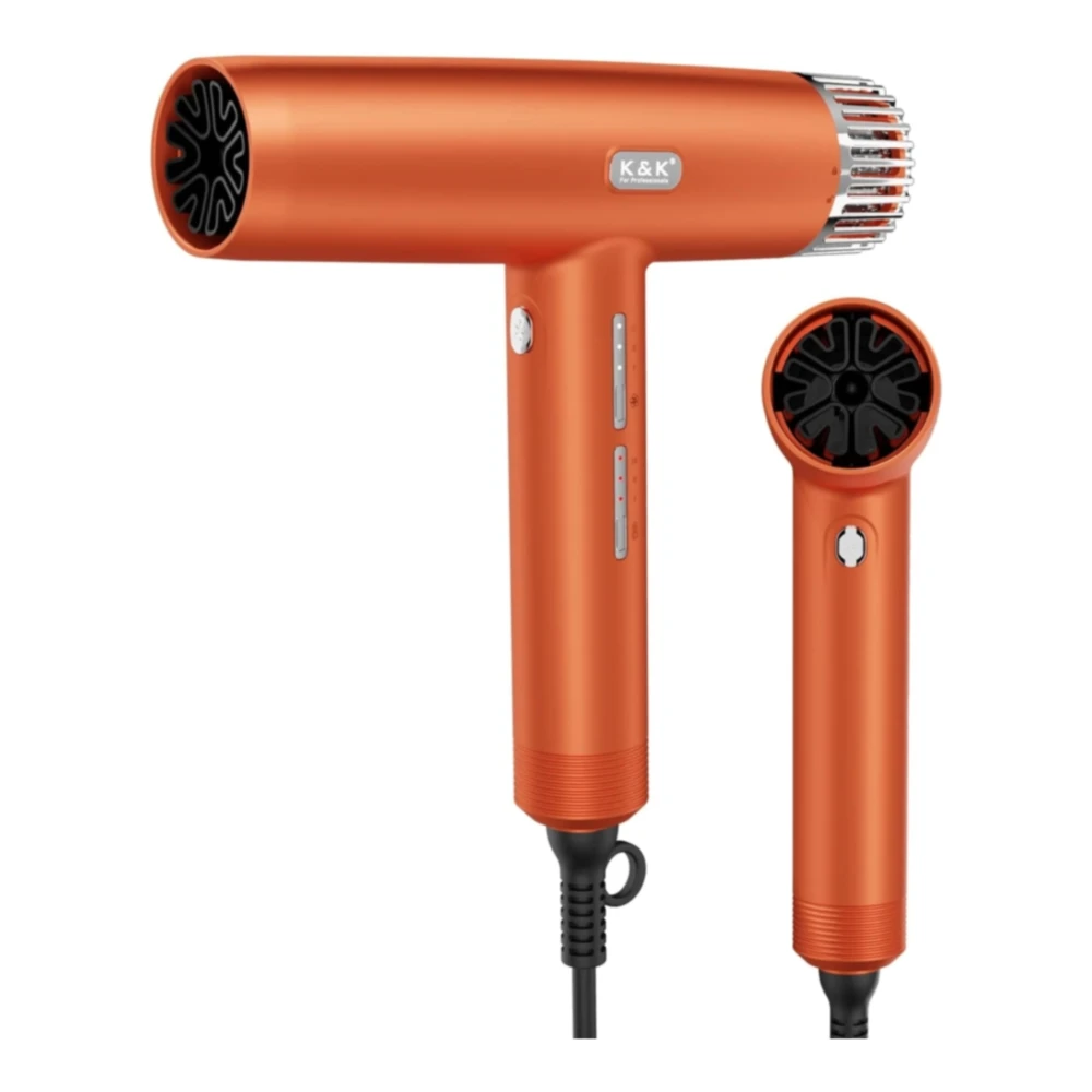 SECADOR DE PELO IÓNICO NEGATIVO PARA SECADO RÁPIDO Y DE BAJO RUIDO CON BOQUILLA | NARANJA