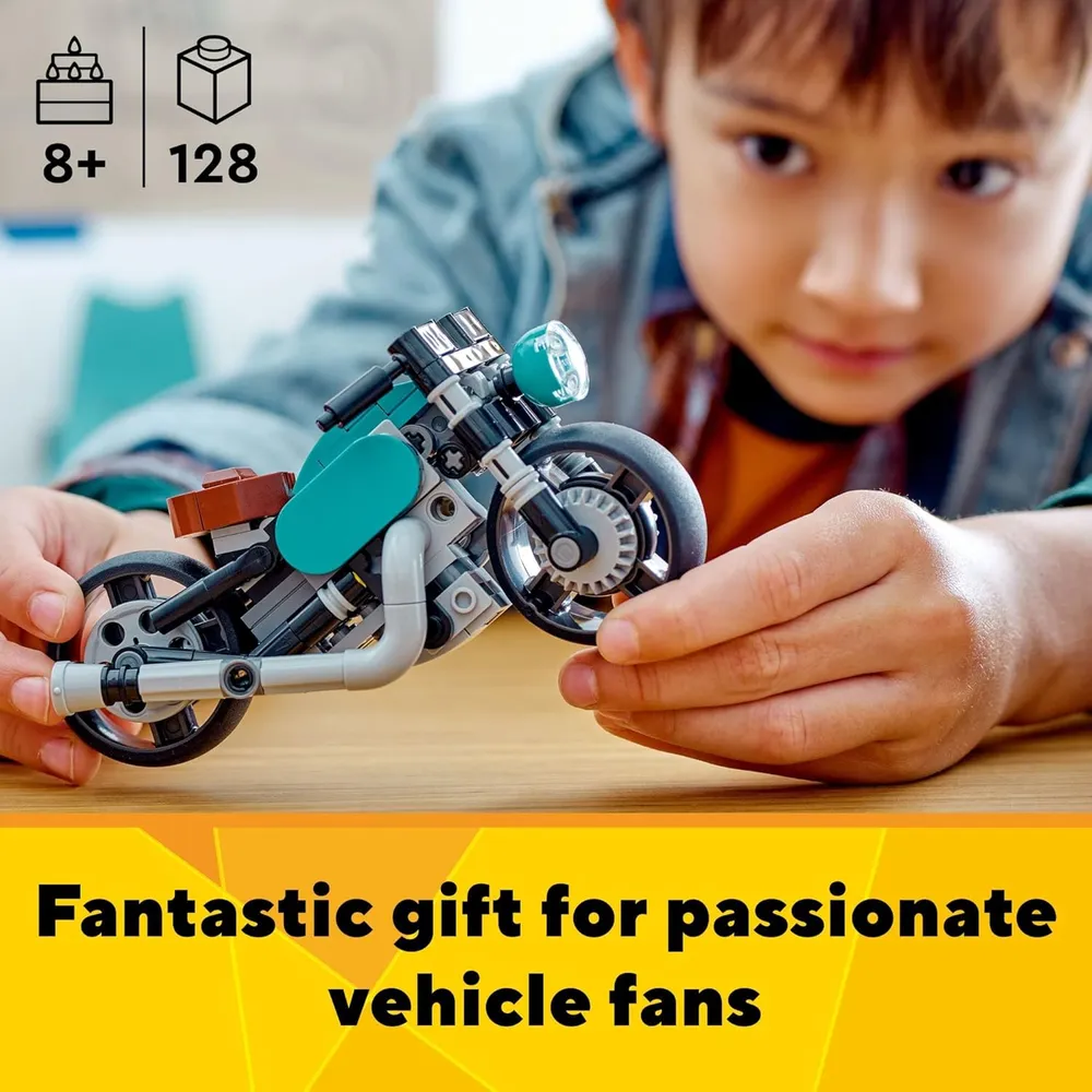 Lego Creator 3 en 1 motocicleta clásica set transformable con coche y moto urbana