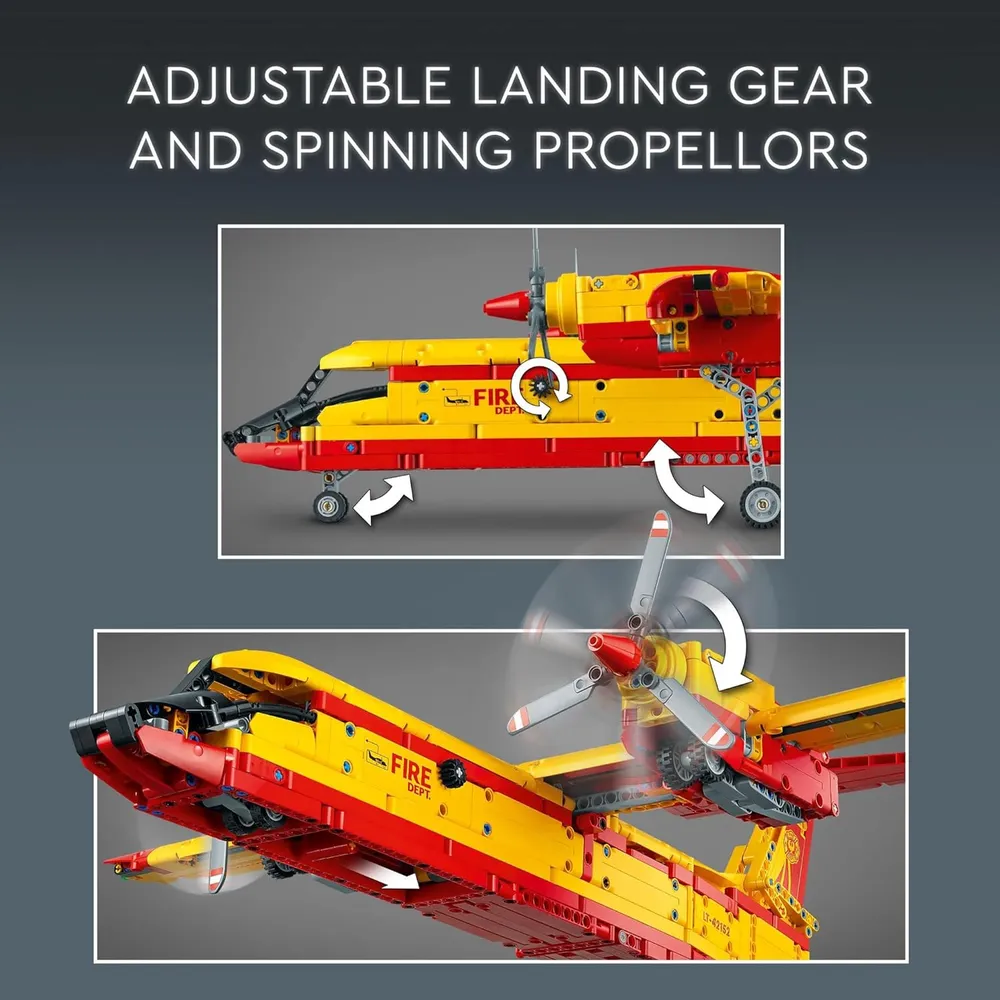 Lego Technic avión de bomberos set de construcción con detalles auténticos
