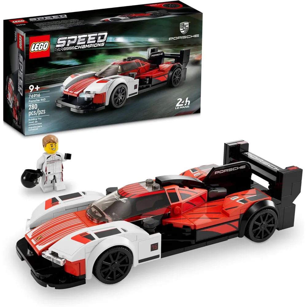 Lego Speed Champions Porsche 963 set de coche de carreras con minifigura