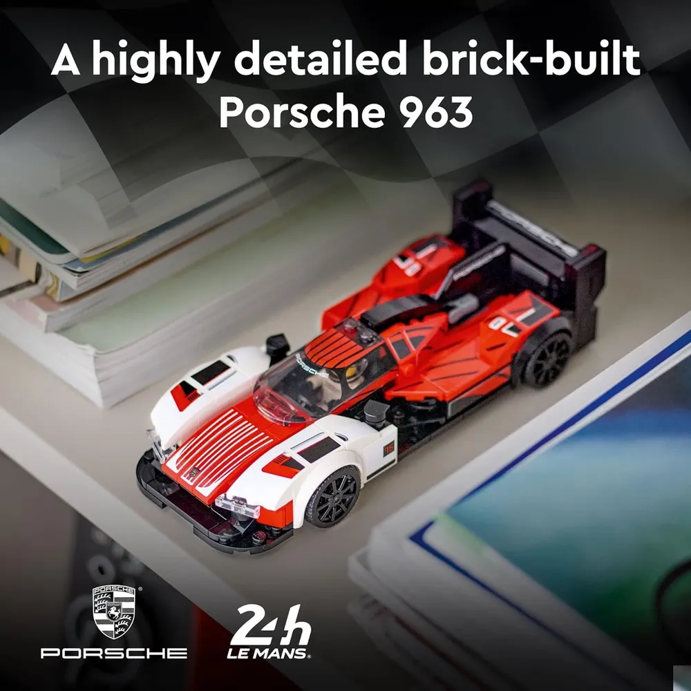 Lego Speed Champions Porsche 963 set de coche de carreras con minifigura