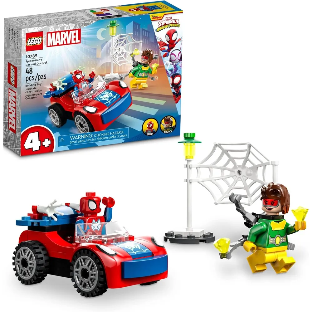 Lego Marvel coche de Spider-Man y Doctor Octopus set con piezas luminosas