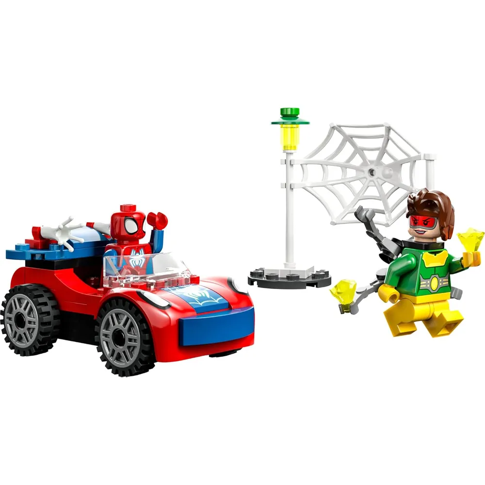 Lego Marvel coche de Spider-Man y Doctor Octopus set con piezas luminosas