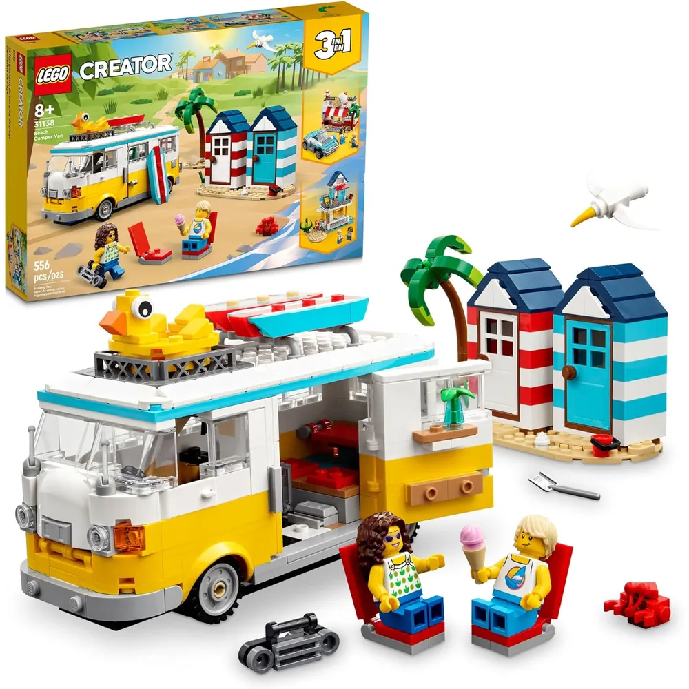 Lego Creator 3 en 1 furgoneta camper de playa set con heladería y casa