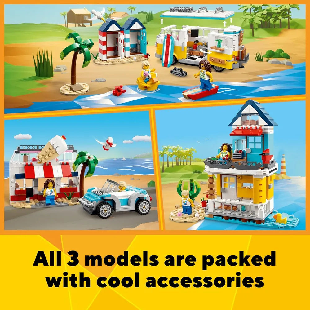 Lego Creator 3 en 1 furgoneta camper de playa set con heladería y casa