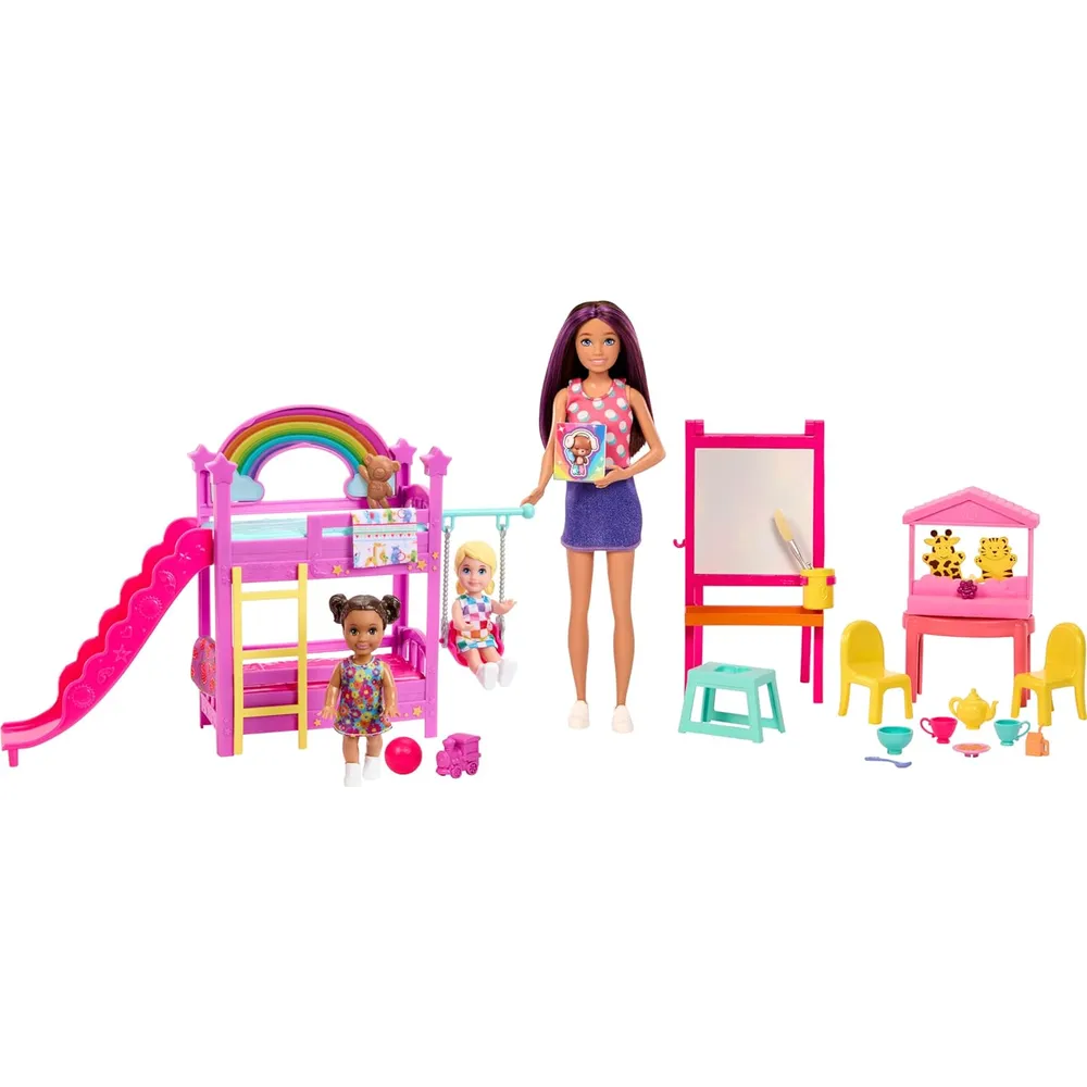 BARBIE SKIPPER BABYSITTERS GUARDERÍA SET 3 MUÑECAS CON ACCESORIOS