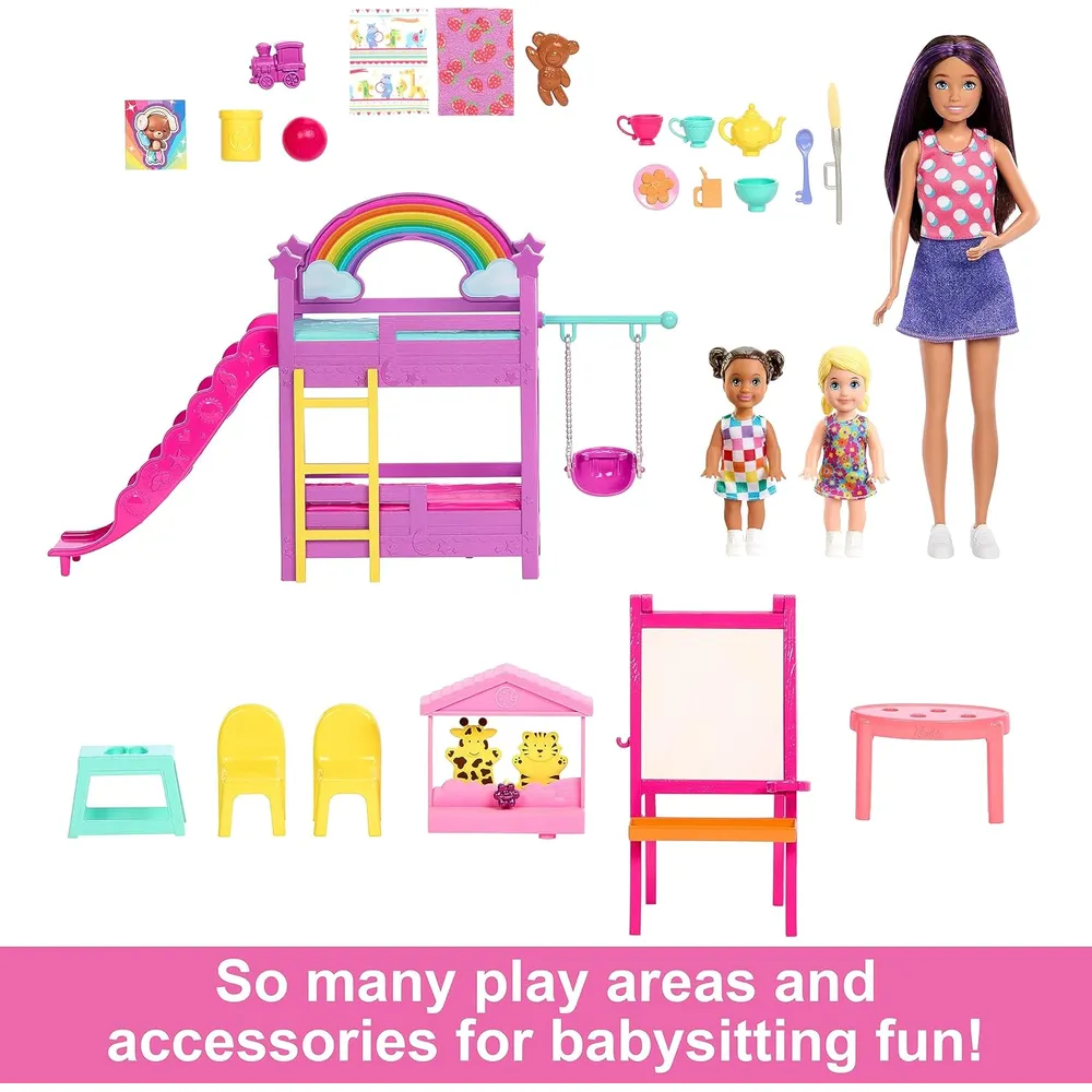 BARBIE SKIPPER BABYSITTERS GUARDERÍA SET 3 MUÑECAS CON ACCESORIOS
