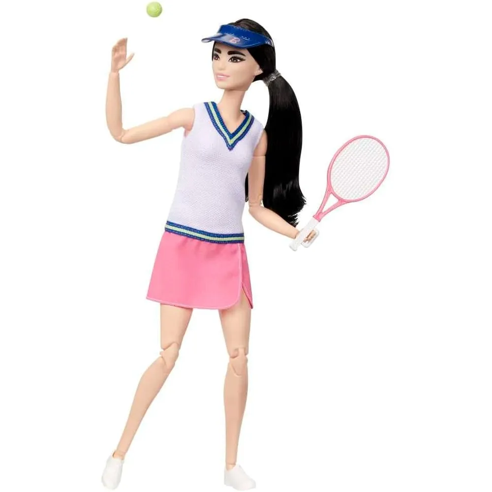 BARBIE MUÑECA TENISTA PROFESIONAL CON RAQUETA Y PELOTA