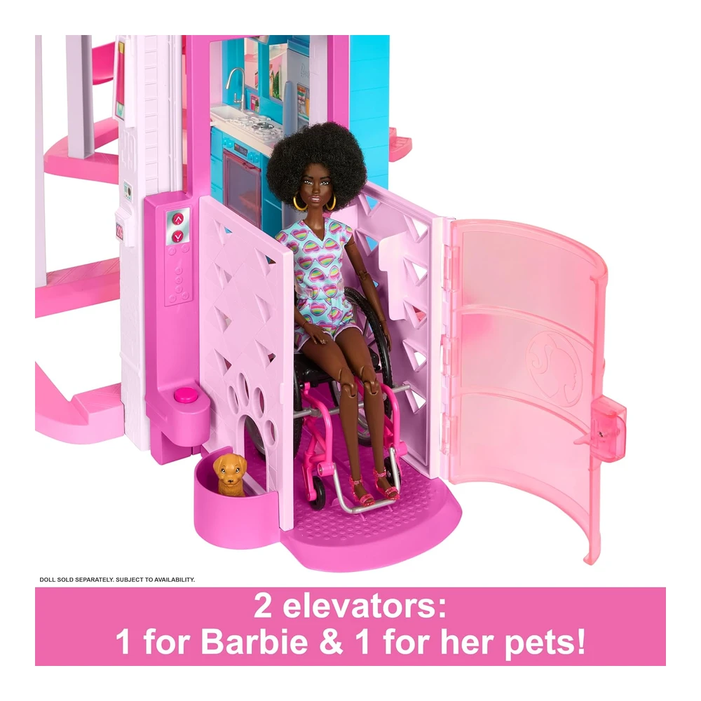 b0bljtj38m_4.webp Barbie Dreamhouse 2023, Casa de Muñeca para Fiesta En La Piscina con + de 75 Pieza y Tobogán, Elevador de Mascotas y Áreas de Juego