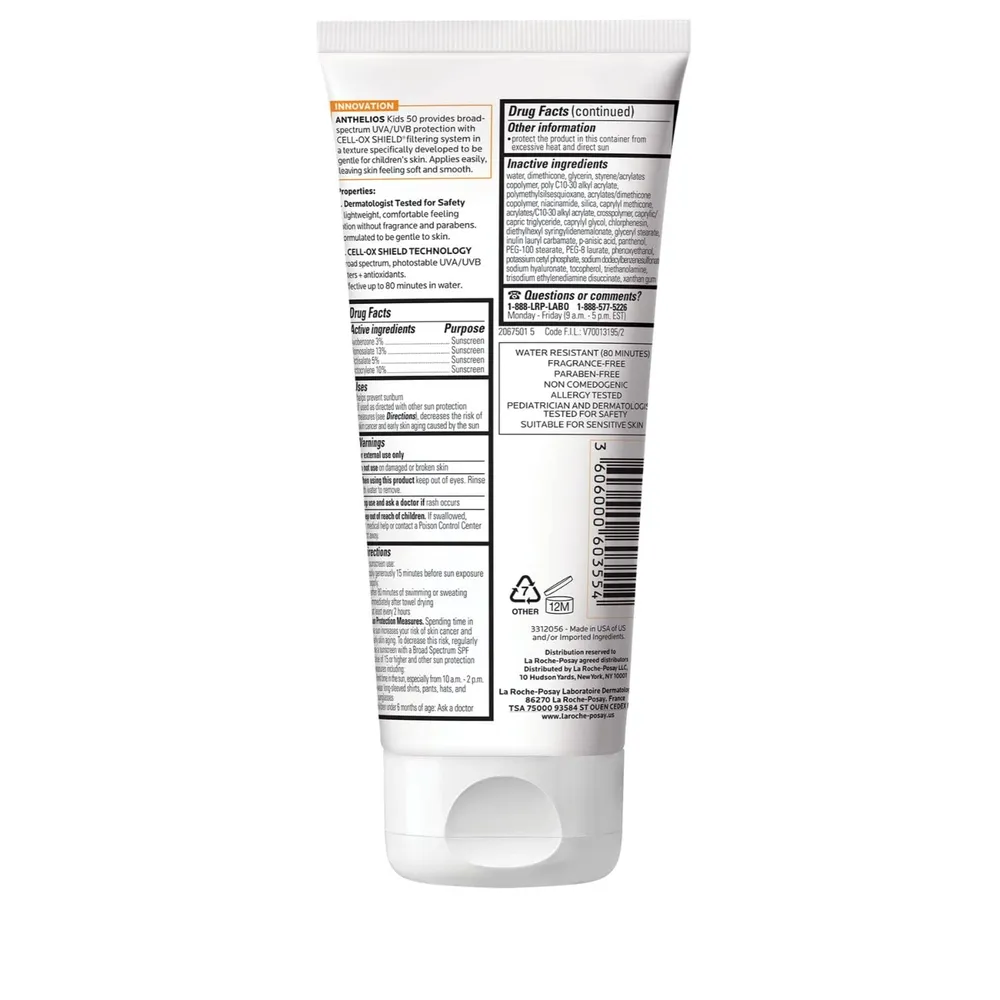PROTECTOR SOLAR KIDS LOCIÓN SPF 50 ANTHELIOS LA ROCHE-POSAY 6.7 OZ / 200 ML