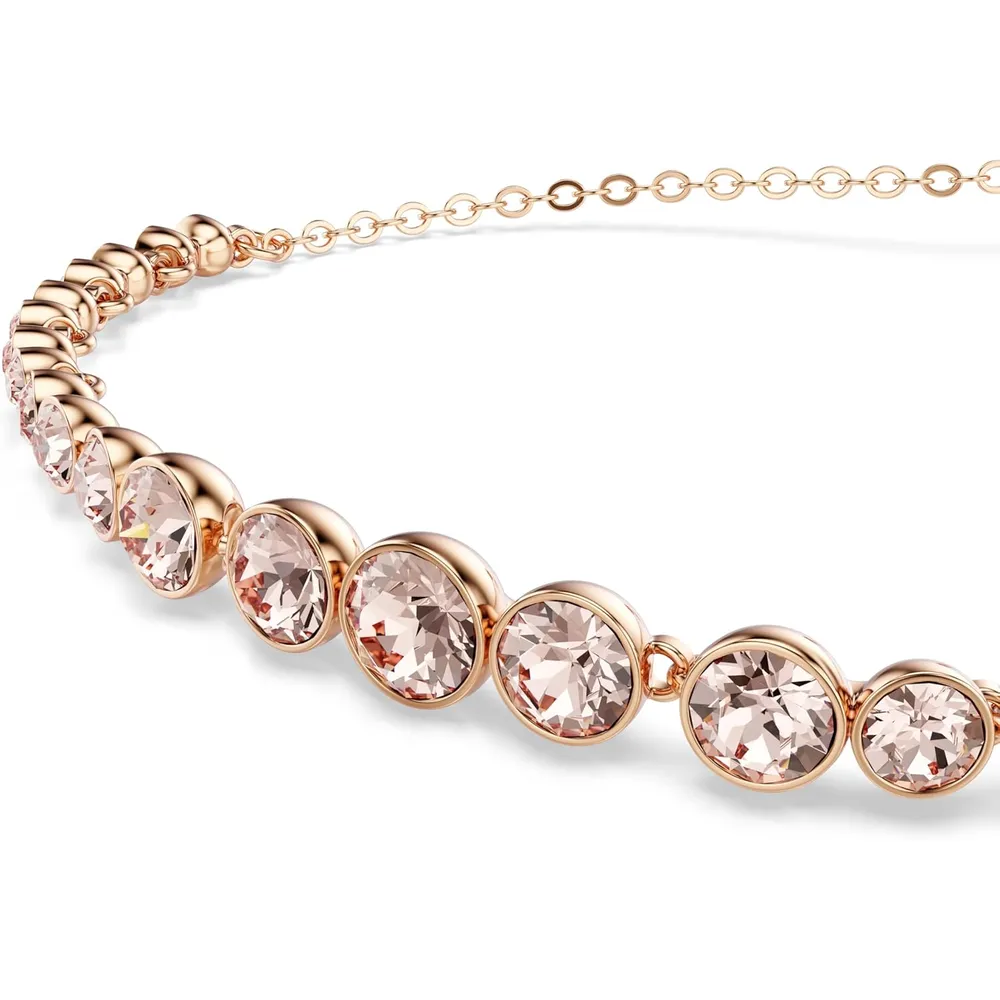 SWAROVSKI PULSERA CRISTALES REDONDA IMBER EMILY ACABADO ORO ROSA PARA MUJER | ROSADO / DORADO