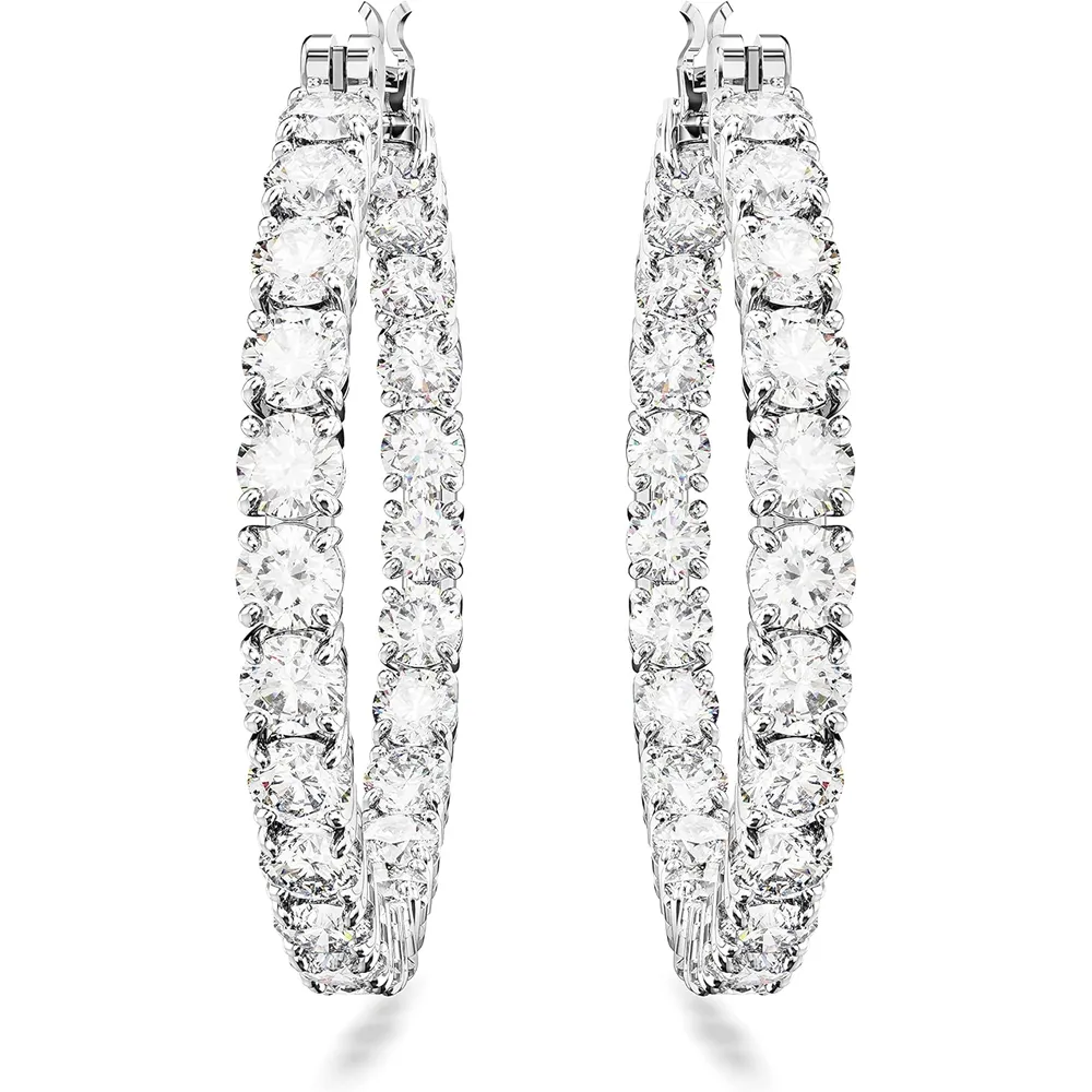 b0bmw9ctrn_1_webp.webp SWAROVSKI ARETES HOOP REDONDO MATRIX ACABADO RODIO PARA MUJER | TRANSPARENTE