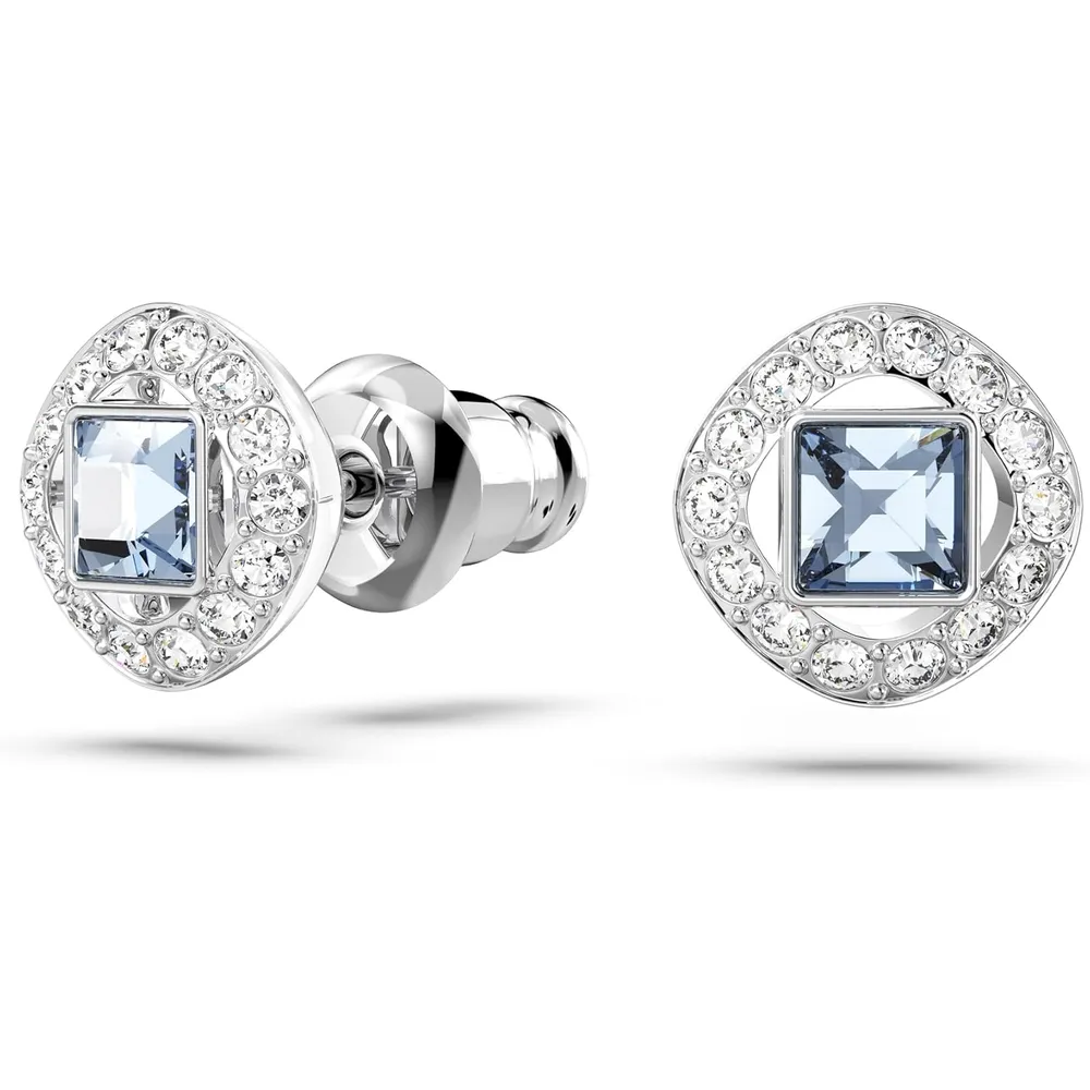 SWAROVSKI ARETES STUD CUADRADO UNA ANGELIC ACABADO RODIO PARA MUJER | AZUL OSCURO