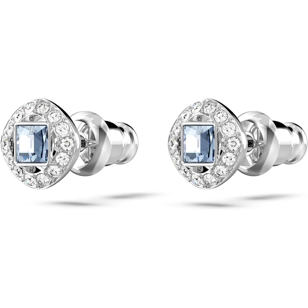 SWAROVSKI ARETES STUD CUADRADO UNA ANGELIC ACABADO RODIO PARA MUJER | AZUL OSCURO