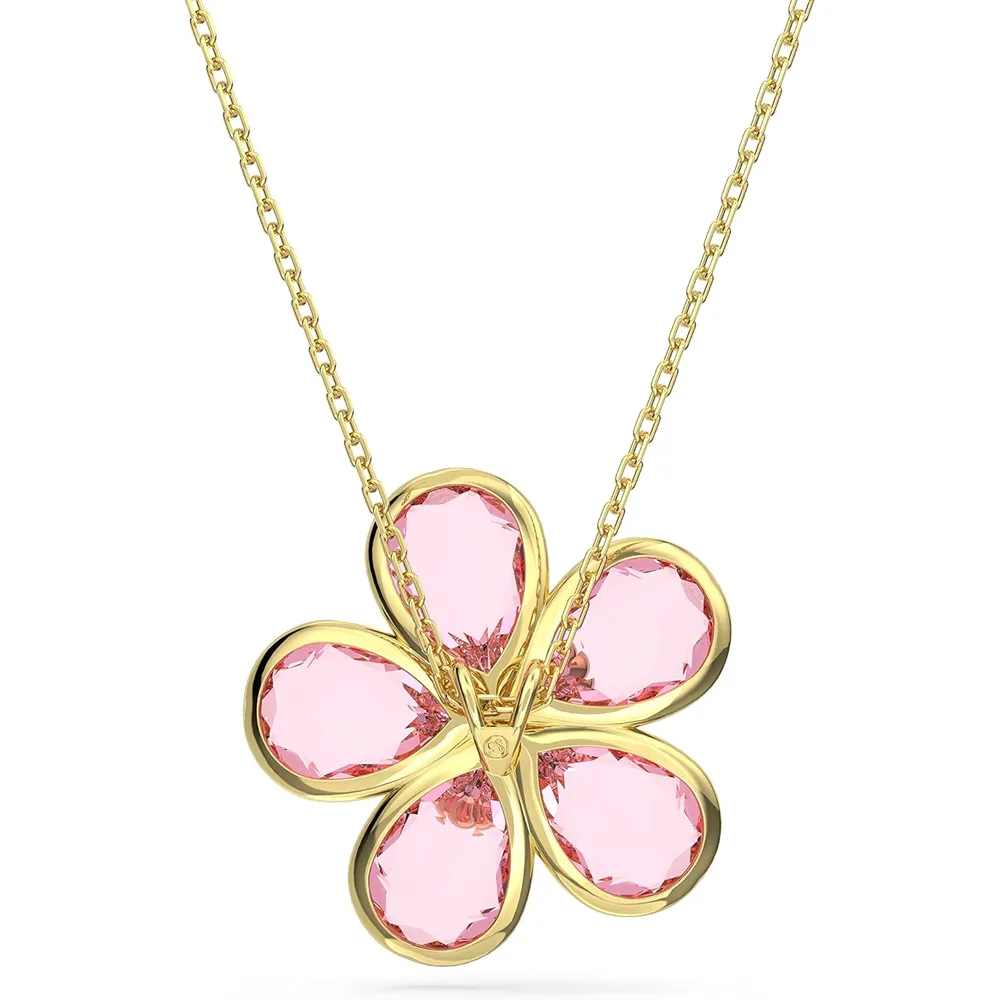 SWAROVSKI COLLAR PENDIENTE FLOR IDYLLIA ACABADO ORO PARA MUJER | ROSA