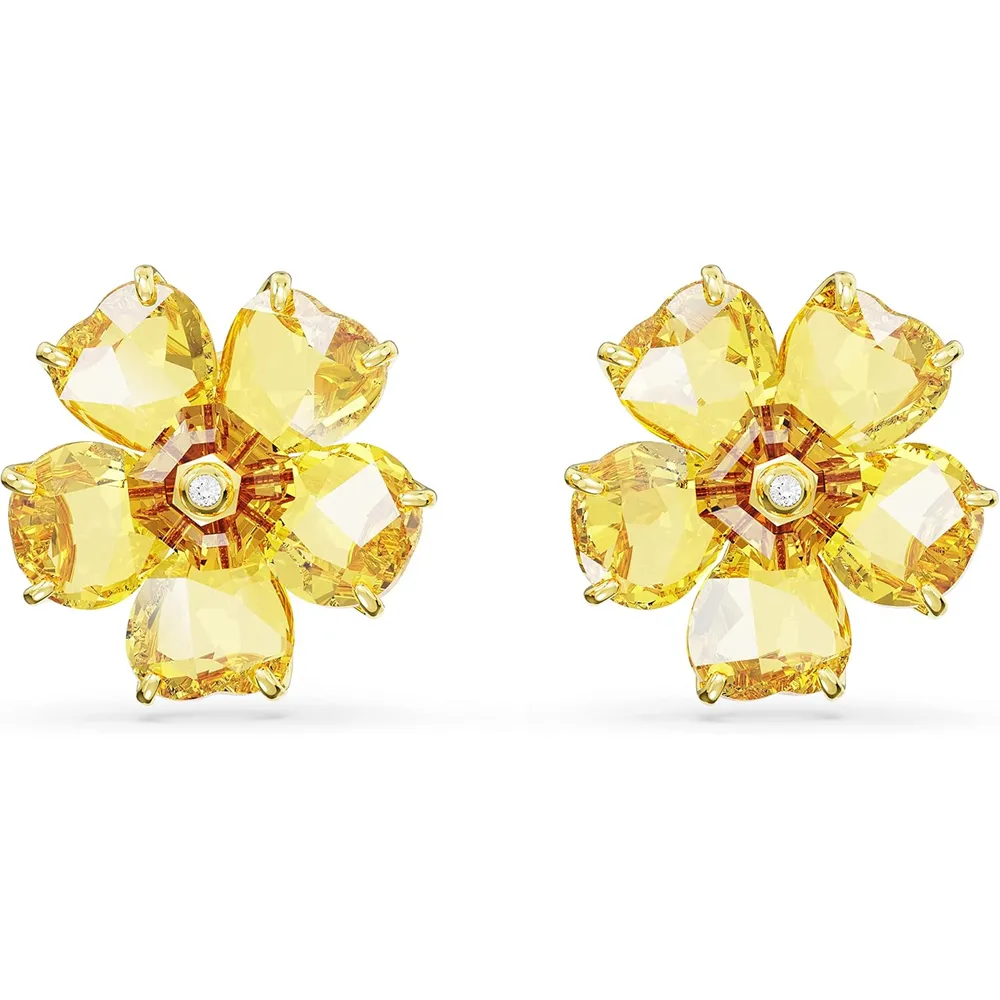 SWAROVSKI ARETES STUD FLOR FLORERE ACABADO ORO PARA MUJER | AMARILLO
