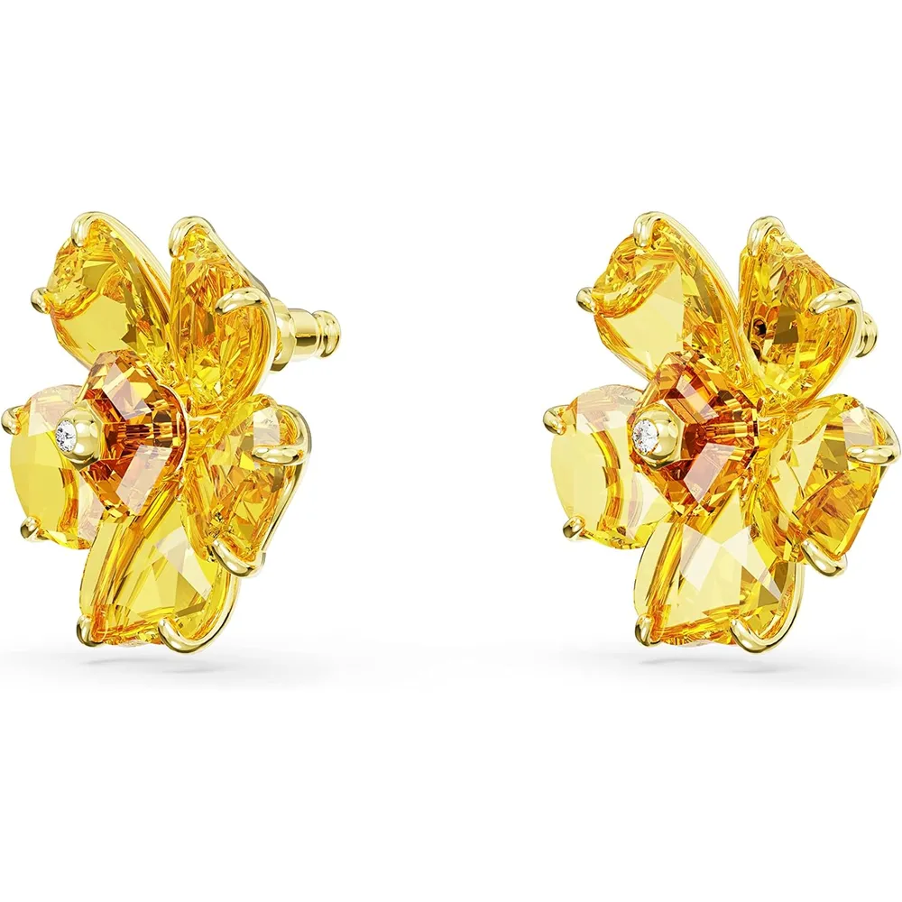 SWAROVSKI ARETES STUD FLOR FLORERE ACABADO ORO PARA MUJER | AMARILLO