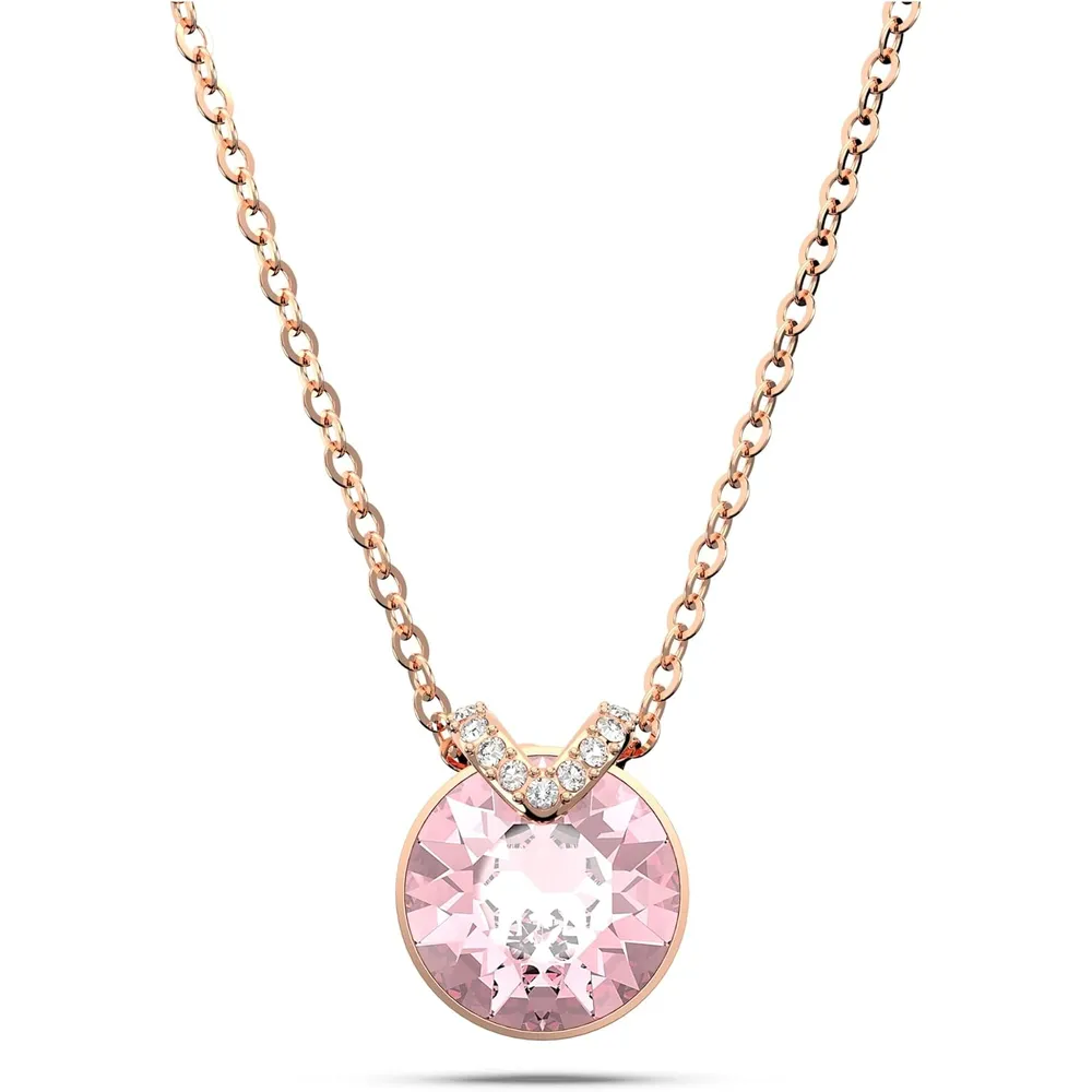 SWAROVSKI COLLAR PENDIENTE REDONDO BELLA ACABADO ORO ROSA PARA MUJER | ORO ROSA