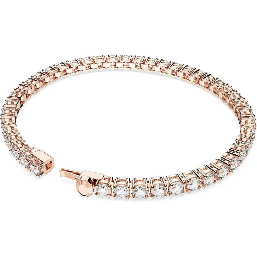 SWAROVSKI PULSERA TENNIS REDONDA MATRIX ACABADO ORO ROSA PARA MUJER MEDIUM | ORO ROSA