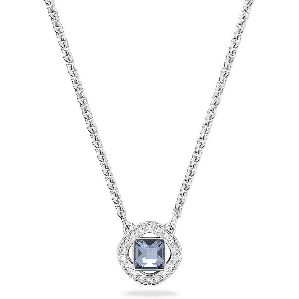 SWAROVSKI COLLAR PENDIENTE CUADRADO UNA ANGELIC ACABADO RODIO PARA MUJER | AZUL HUMO