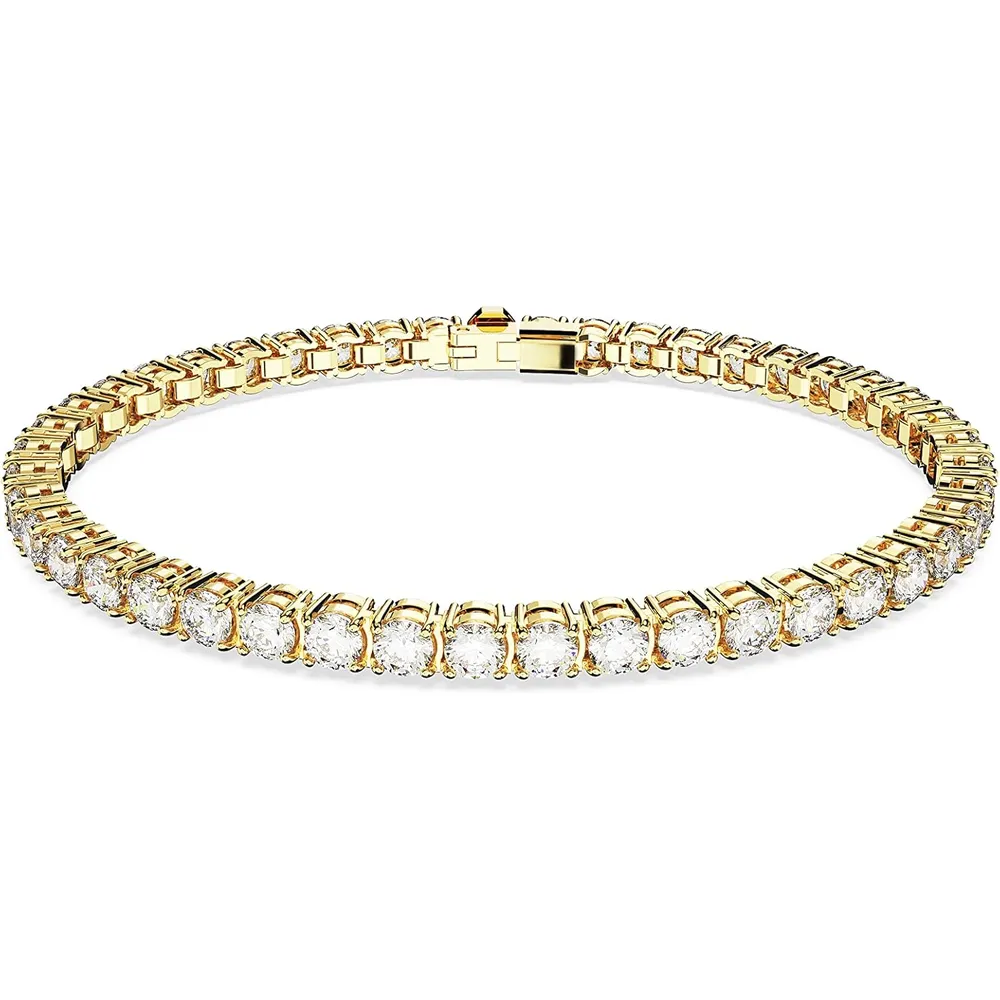 SWAROVSKI PULSERA TENNIS REDONDA MATRIX ACABADO ORO PARA MUJER MEDIUM | DORADO