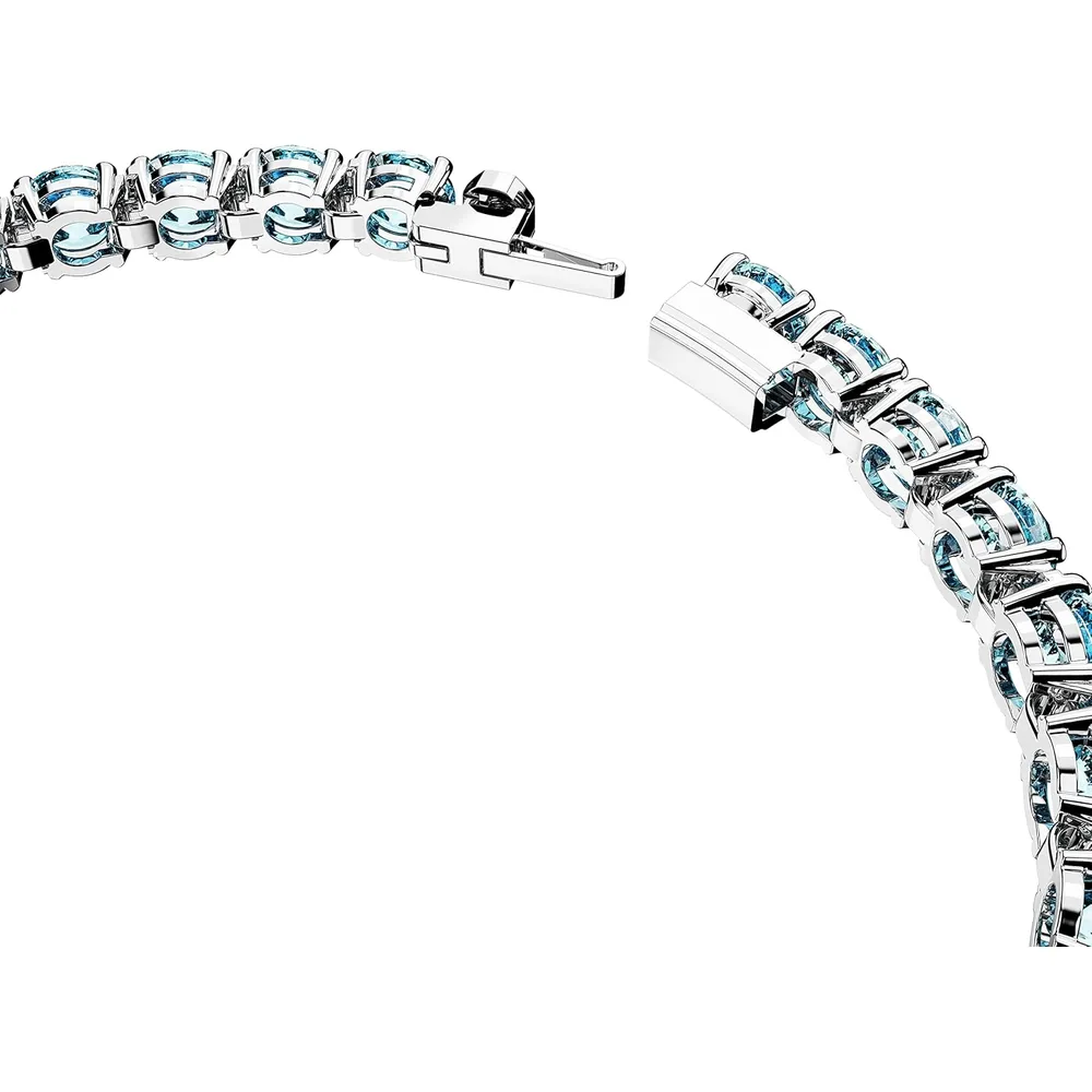 SWAROVSKI PULSERA TENNIS REDONDA MATRIX ACABADO RODIO PARA MUJER SMALL | AZUL