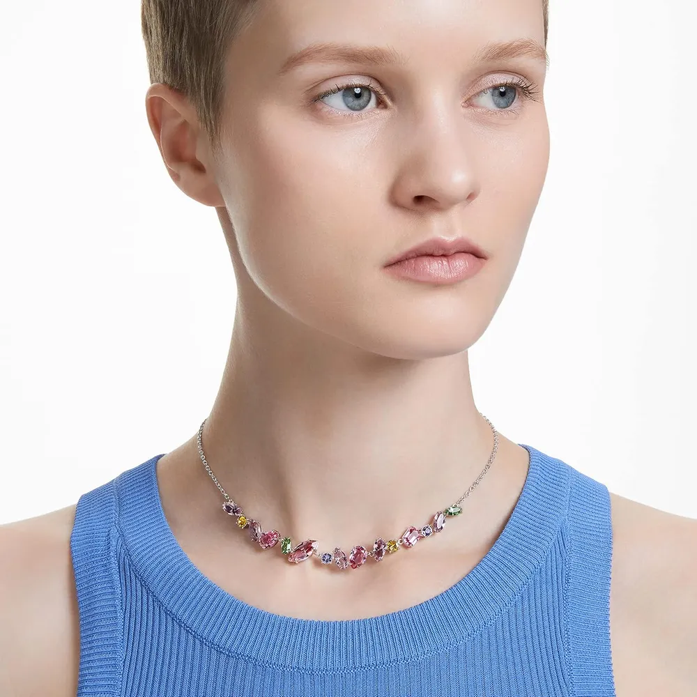 SWAROVSKI COLLAR CRISTALES MIXTOS GEMA ACABADO RODIO PARA MUJER | ROSA