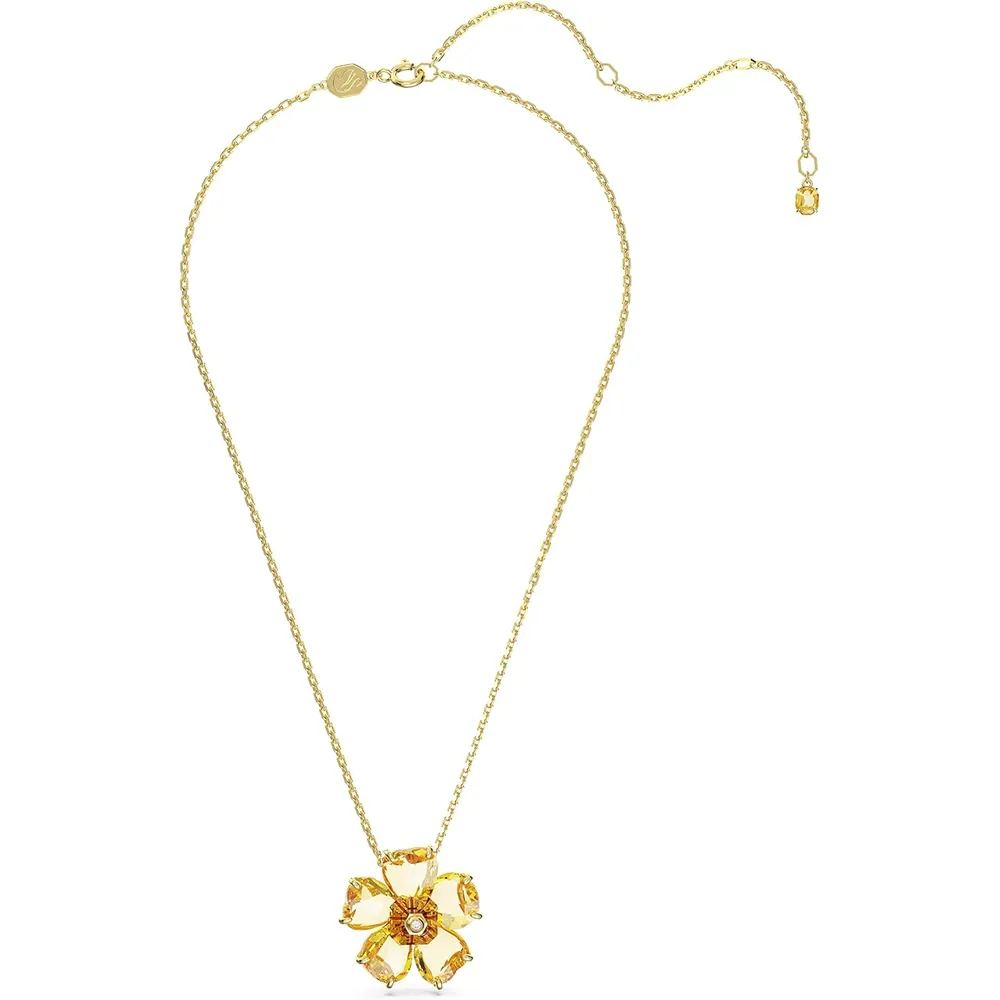 SWAROVSKI COLLAR FLOR IDYLLIA ACABADO ORO PARA MUJER | AMARILLO