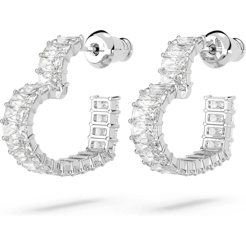 SWAROVSKI ARETES HOOP CORAZON MATRIX ACABADO RODIO PARA MUJER | RODIO