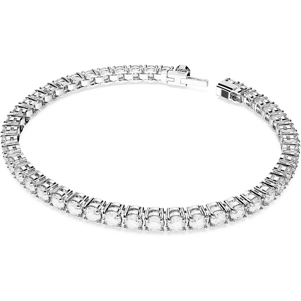SWAROVSKI PULSERA TENNIS REDONDO MATRIX ACABADO RODIO PARA MUJER SMALL | TRANSPARENTE