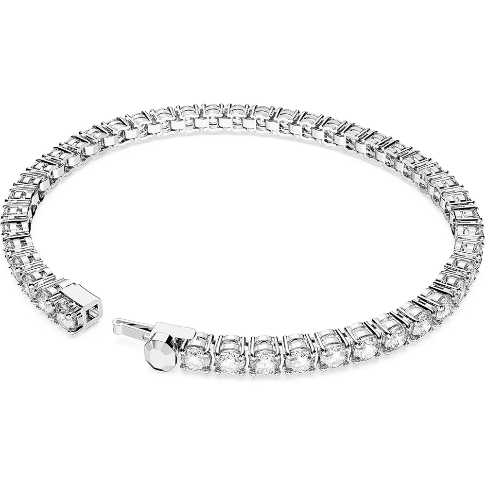 SWAROVSKI PULSERA TENNIS REDONDO MATRIX ACABADO RODIO PARA MUJER SMALL | TRANSPARENTE