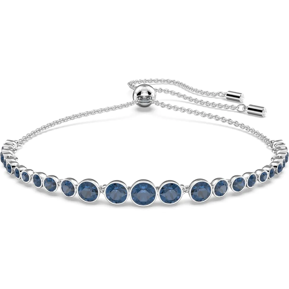 SWAROVSKI PULSERA TENNIS REDONDO IMBER ACABADO RODIO PARA MUJER | AZUL/PLATEADO