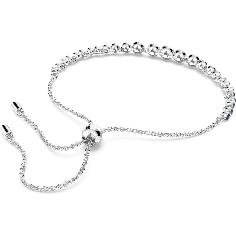 SWAROVSKI PULSERA TENNIS REDONDO IMBER ACABADO RODIO PARA MUJER | AZUL/PLATEADO