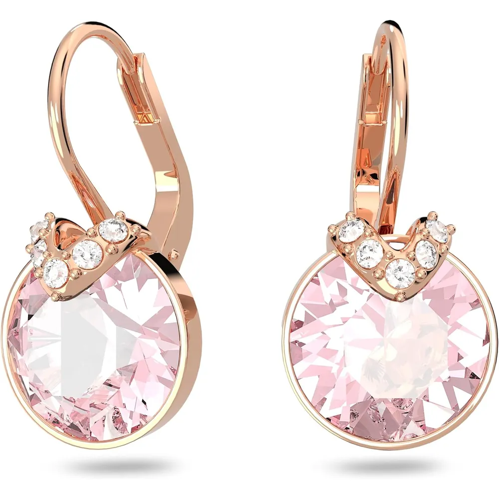 SWAROVSKI ARETES COLGANTES REDONDO BELLA V ACABADO ORO ROSA PARA MUJER | ROSA