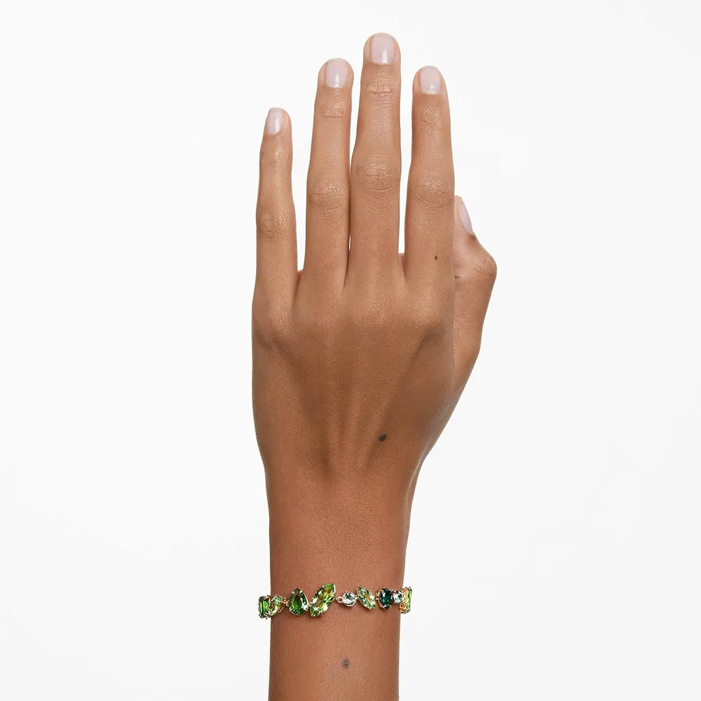 SWAROVSKI PULSERA CRISTALES MIXTOS GEMA ACABADO ORO PARA MUJER | VERDE