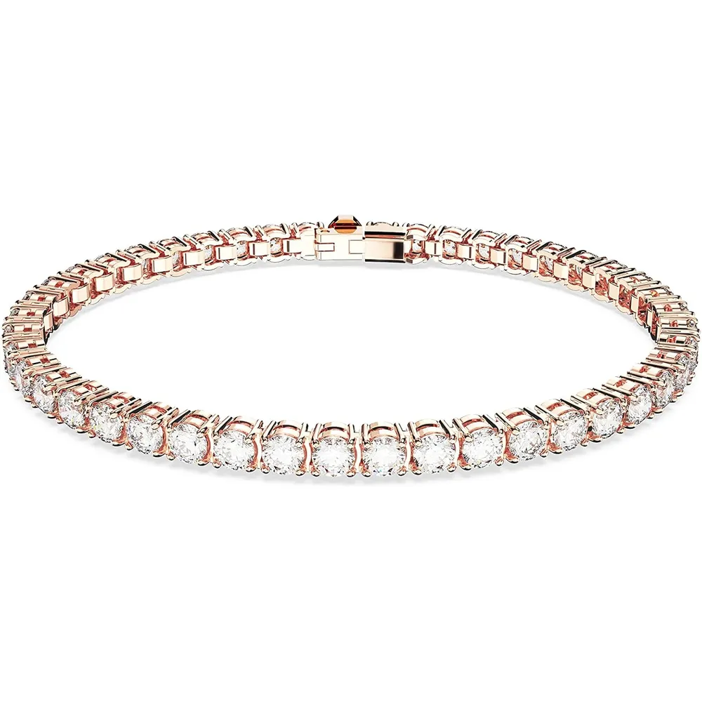 SWAROVSKI PULSERA TENNIS REDONDO MATRIX ACABADO ORO ROSA PARA MUJER SMALL | ORO ROSA