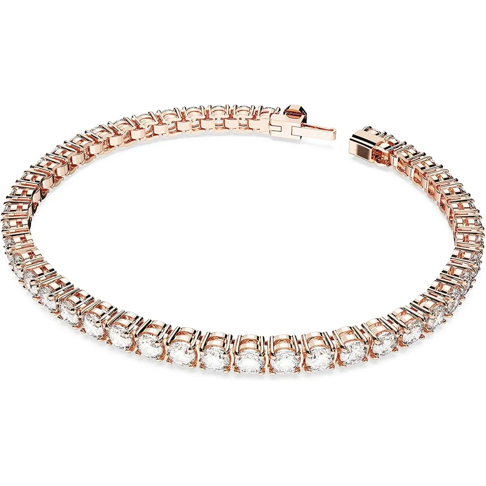 SWAROVSKI PULSERA TENNIS REDONDO MATRIX ACABADO ORO ROSA PARA MUJER SMALL | ORO ROSA