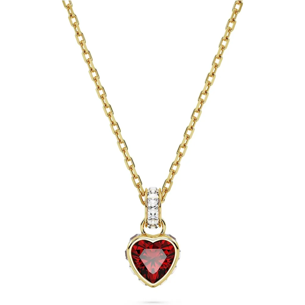 SWAROVSKI COLLAR PENDIENTE CORAZON CHROMA ACABADO ORO PARA MUJER | ROJO