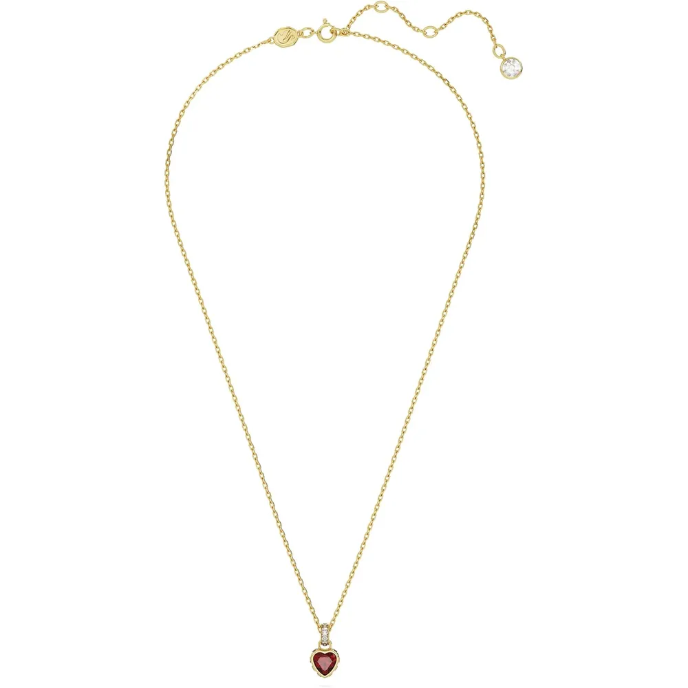 SWAROVSKI COLLAR PENDIENTE CORAZON CHROMA ACABADO ORO PARA MUJER | ROJO