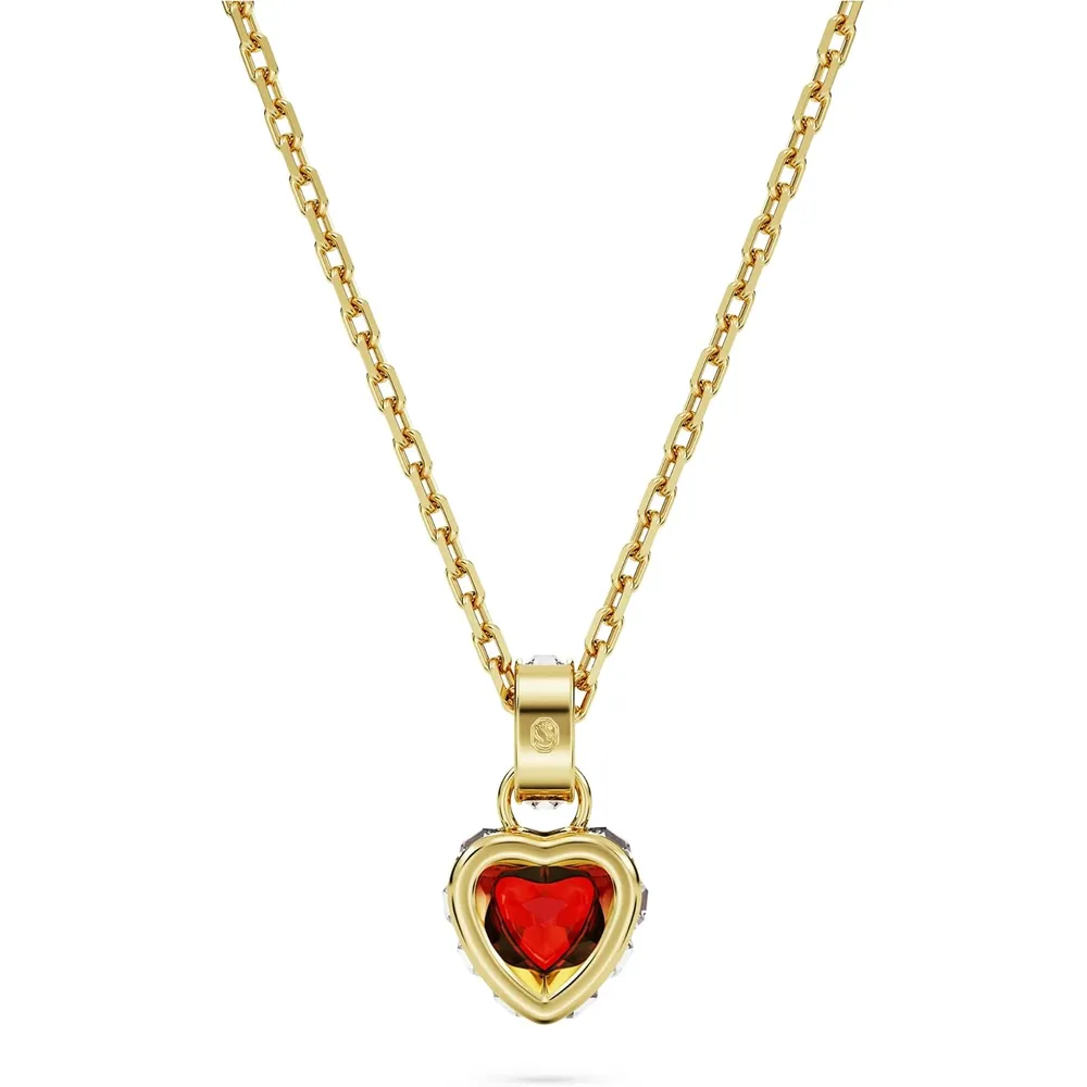 SWAROVSKI COLLAR PENDIENTE CORAZON CHROMA ACABADO ORO PARA MUJER | ROJO