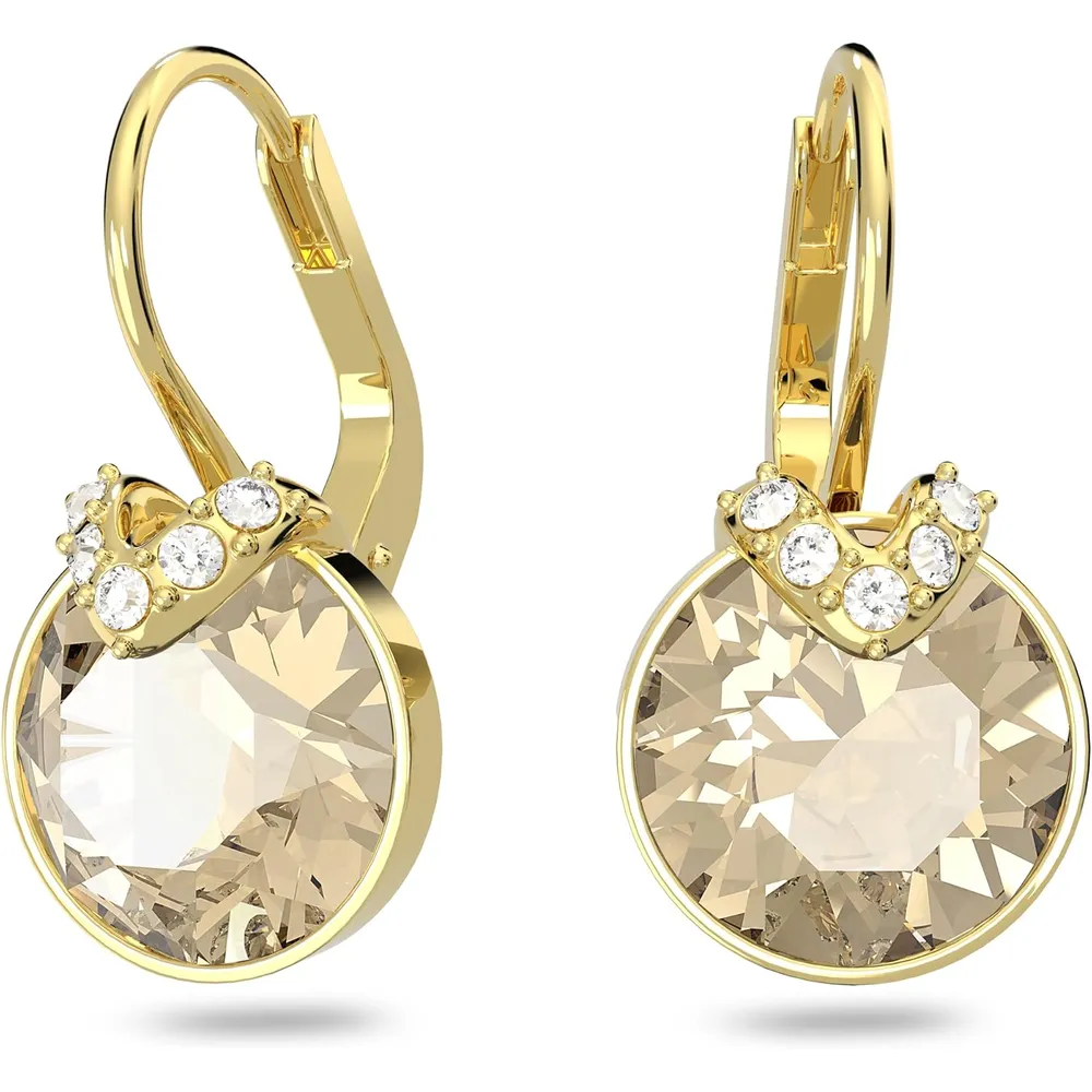 SWAROVSKI ARETES COLGANTES REDONDO BELLA V ACABADO ORO PARA MUJER | ORO